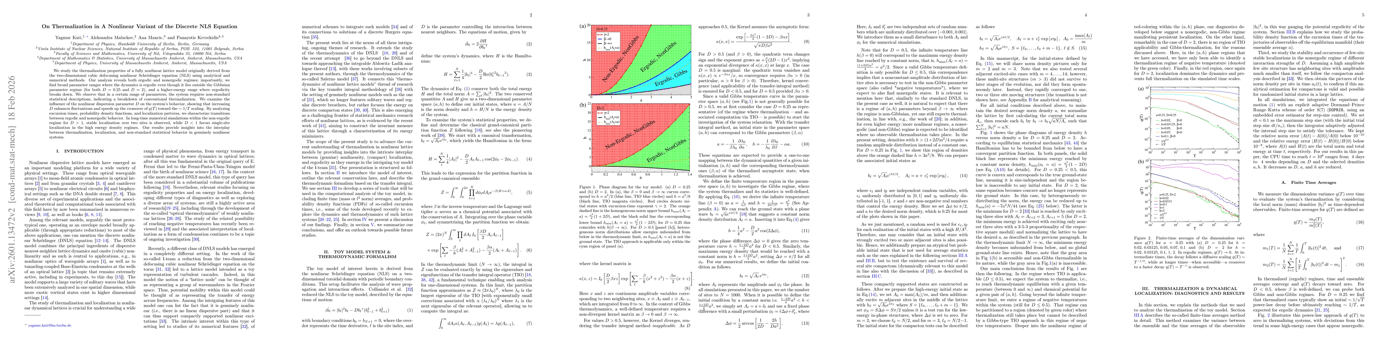 Thumbnail for On Thermalization in A Nonlinear Variant of the Discrete NLS Equation