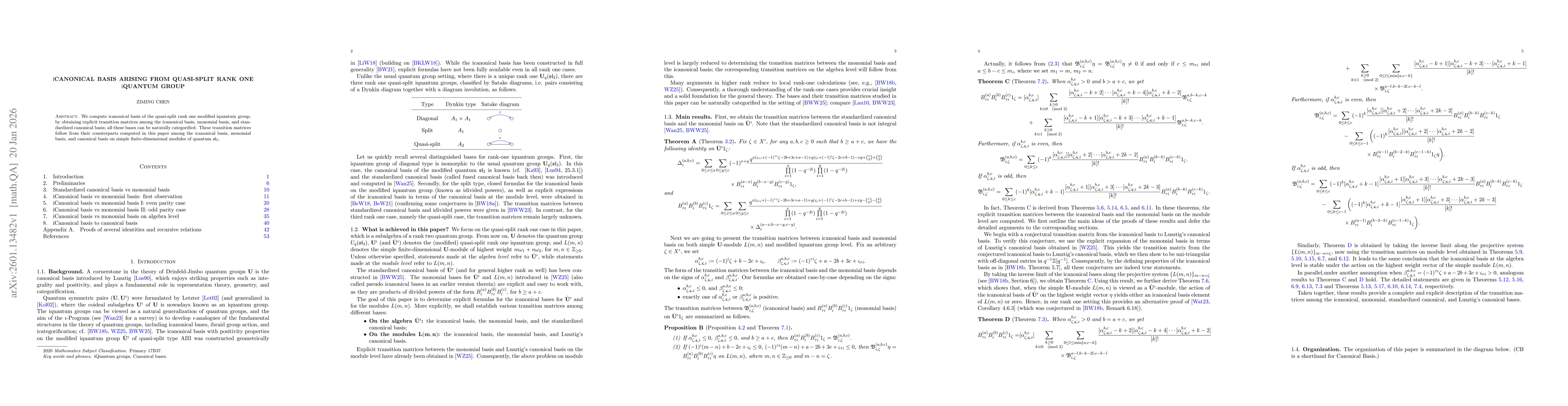 Thumbnail for iCanonical basis arising from quasi-split rank one iquantum group