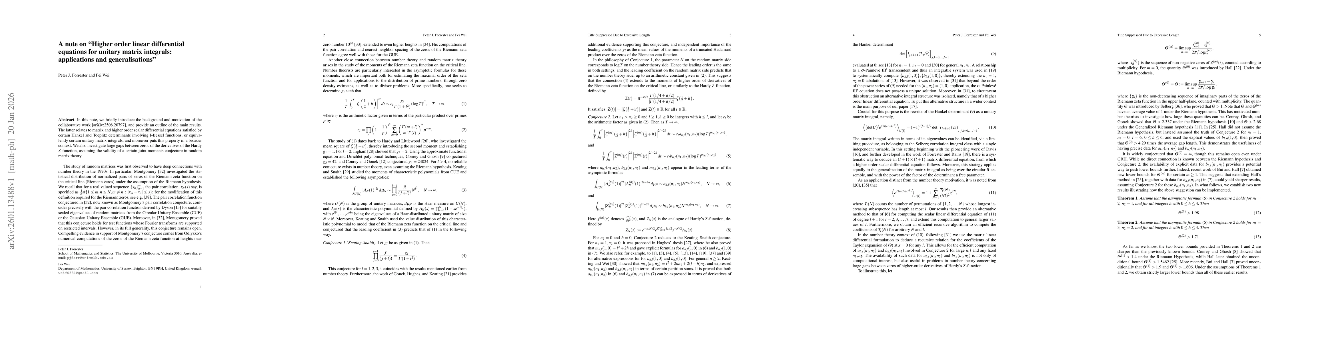 Thumbnail for A note on "Higher order linear differential equations for unitary matrix integrals: applications and generalisations"