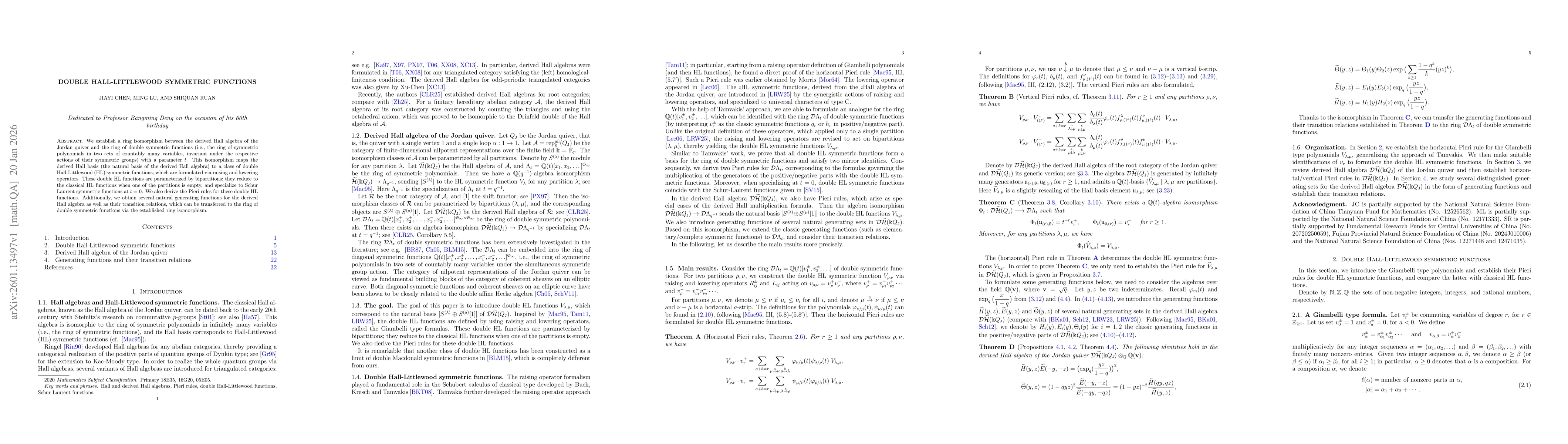 Thumbnail for Double Hall-Littlewood symmetric polynomials