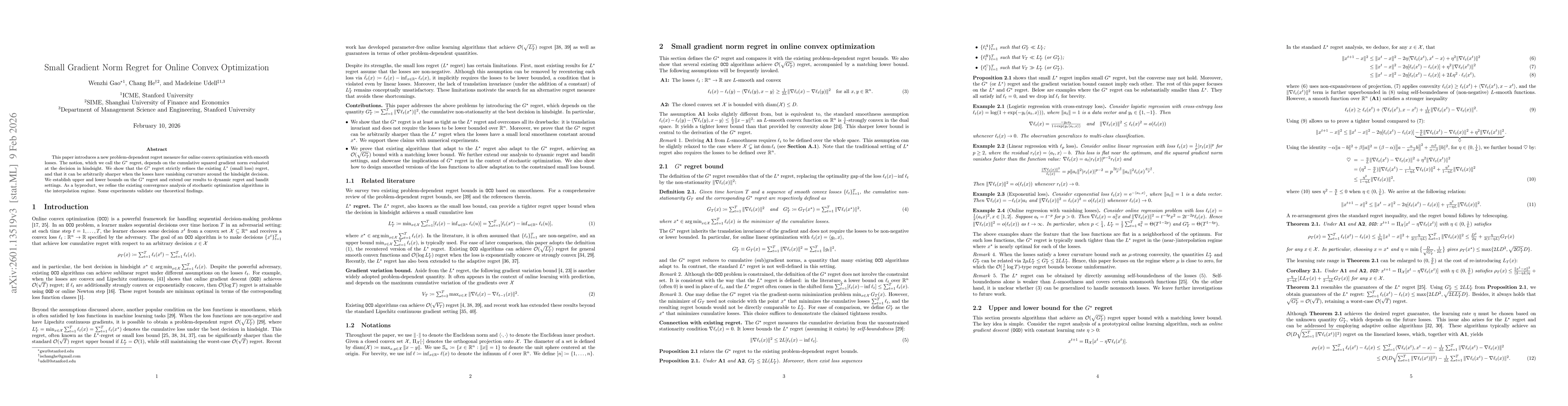 Thumbnail for Small Gradient Norm Regret for Online Convex Optimization