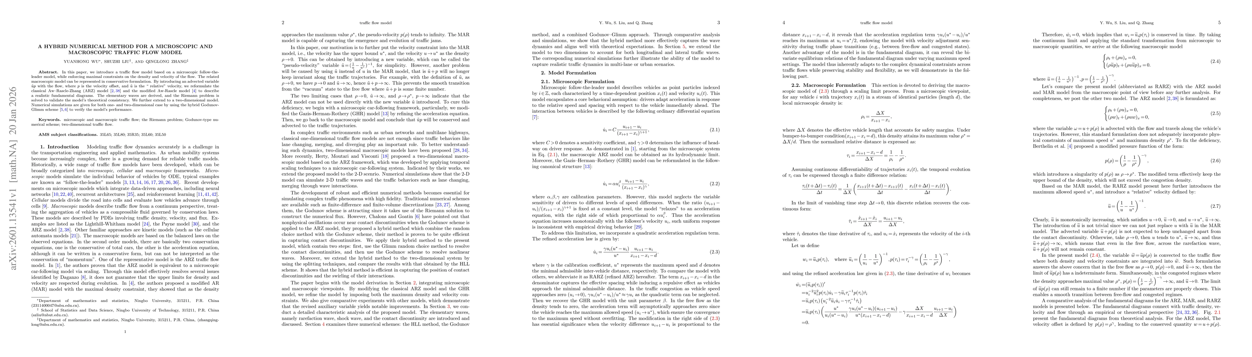 Thumbnail for A hybrid numerical method for a microscopic and macroscopic traffic flow model
