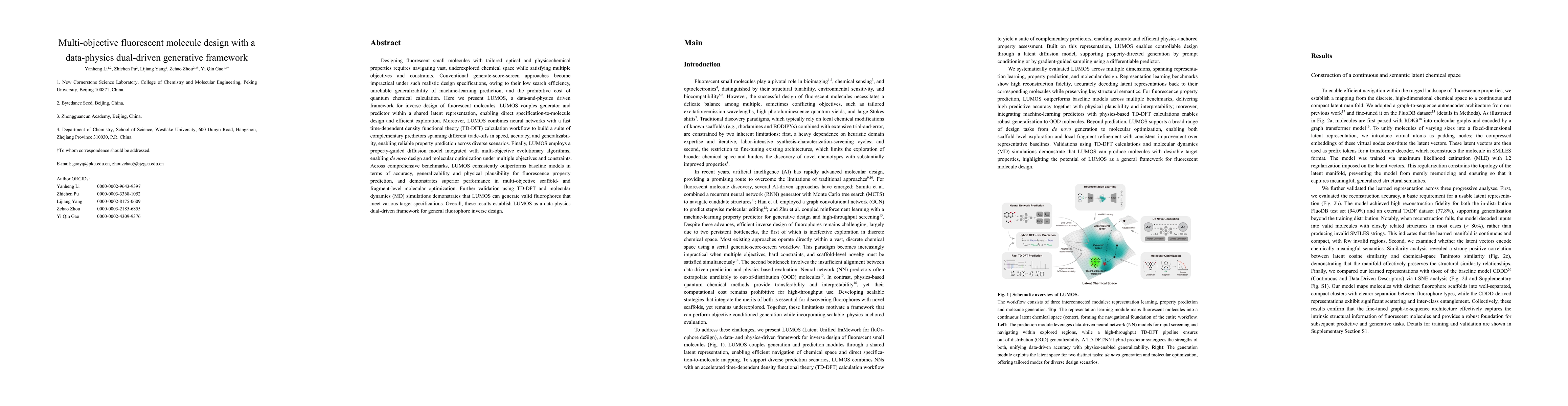 Thumbnail for Multi-objective fluorescent molecule design with a data-physics dual-driven generative framework