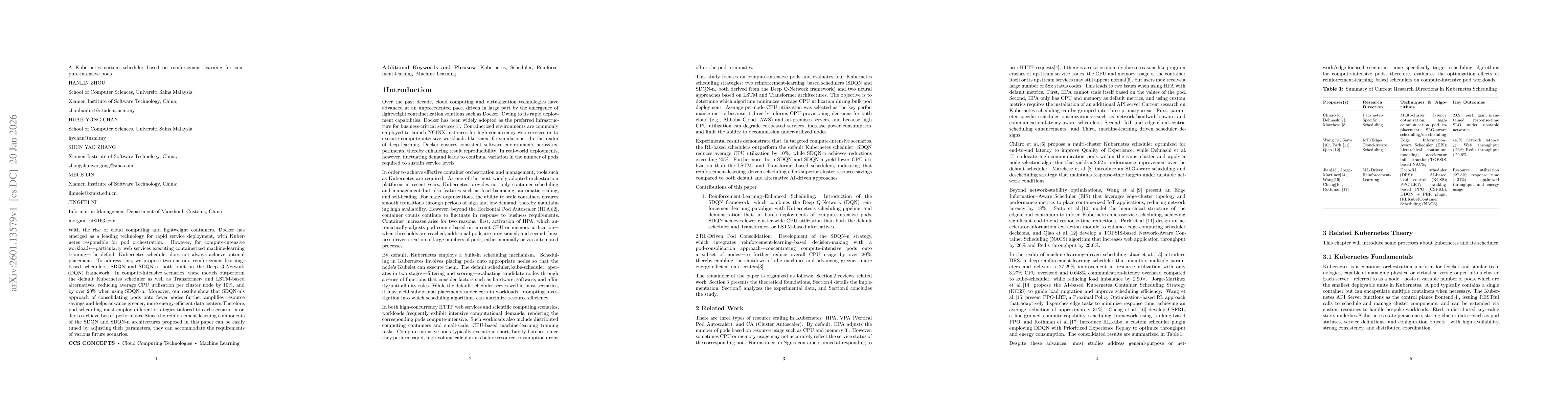 Thumbnail for A Kubernetes custom scheduler based on reinforcement learning for compute-intensive pods