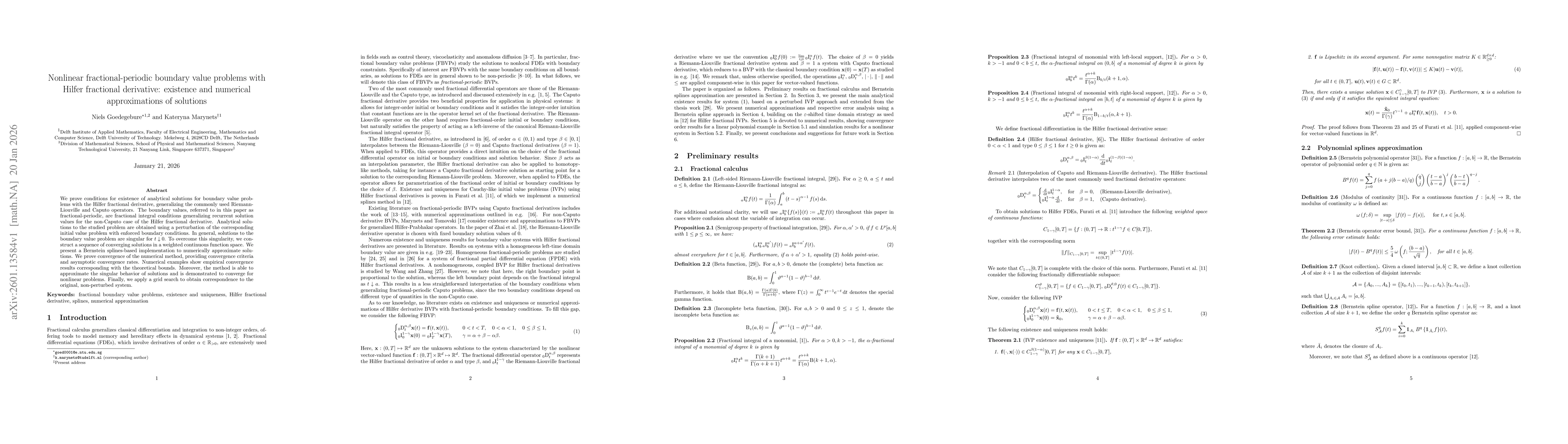 Thumbnail for Nonlinear fractional-periodic boundary value problems with Hilfer fractional derivative: existence and numerical approximations of solutions