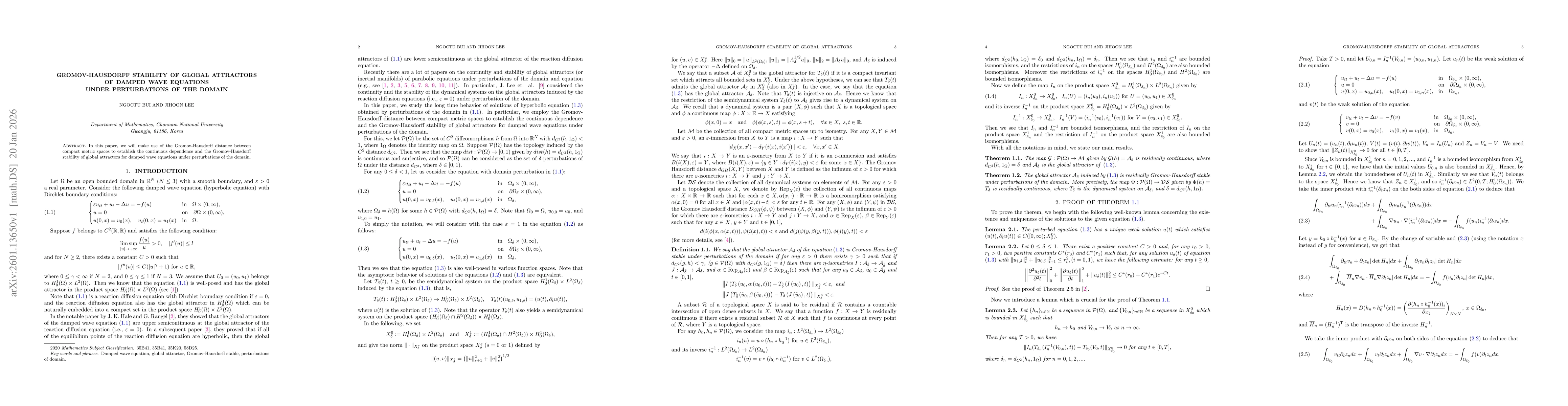 Thumbnail for Gromov-Hausdorff stability of global attractors of damped wave equations under perturbations of the domain