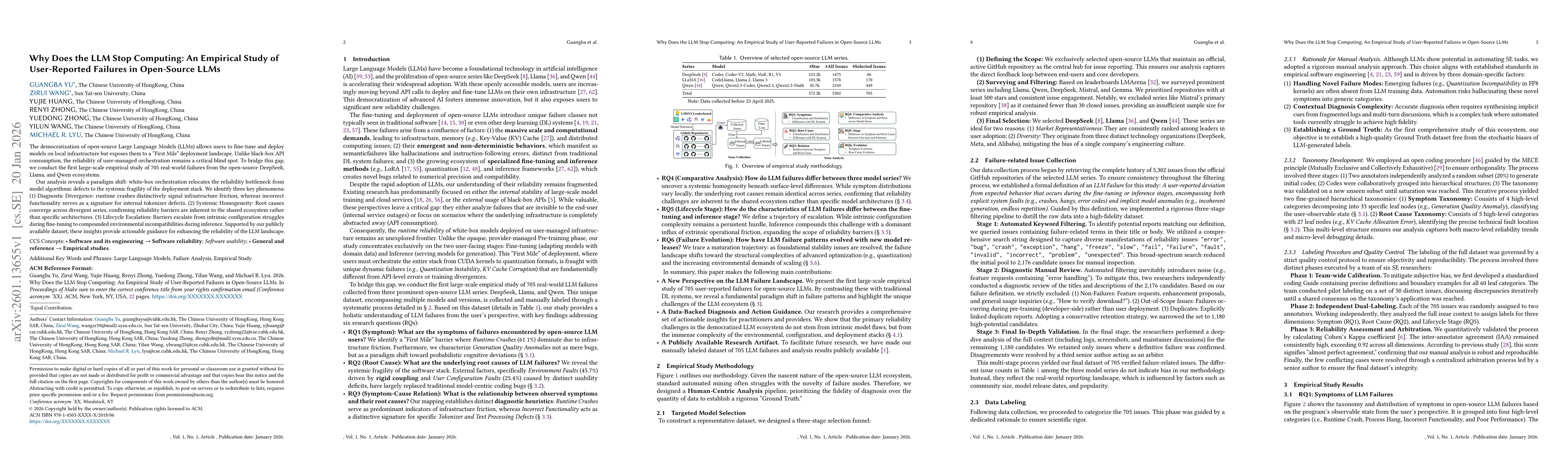 Thumbnail for Why Does the LLM Stop Computing: An Empirical Study of User-Reported Failures in Open-Source LLMs