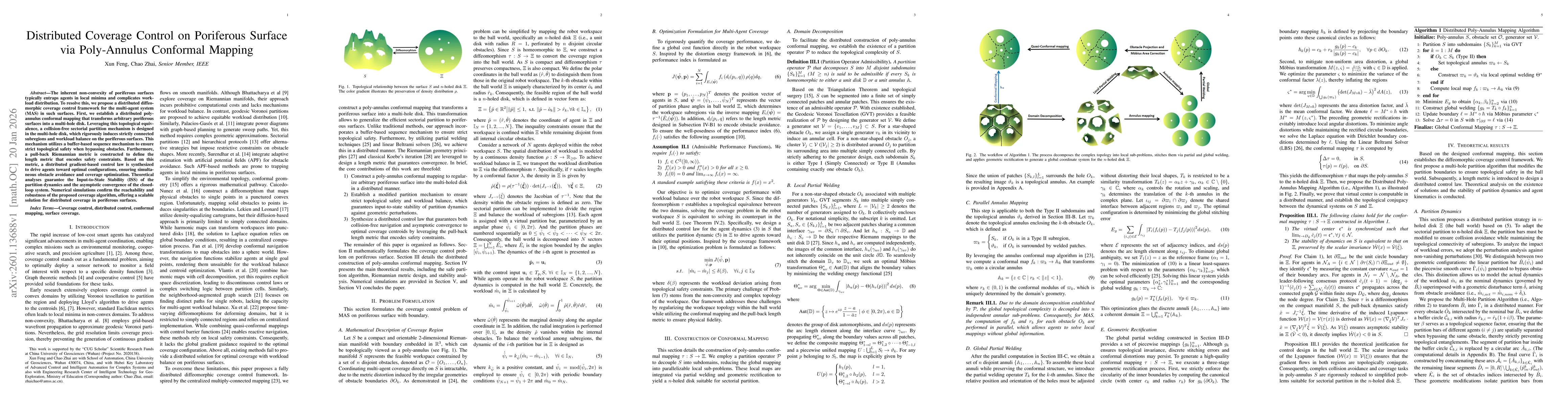Thumbnail for Distributed Coverage Control on Poriferous Surface via Poly-Annulus Conformal Mapping