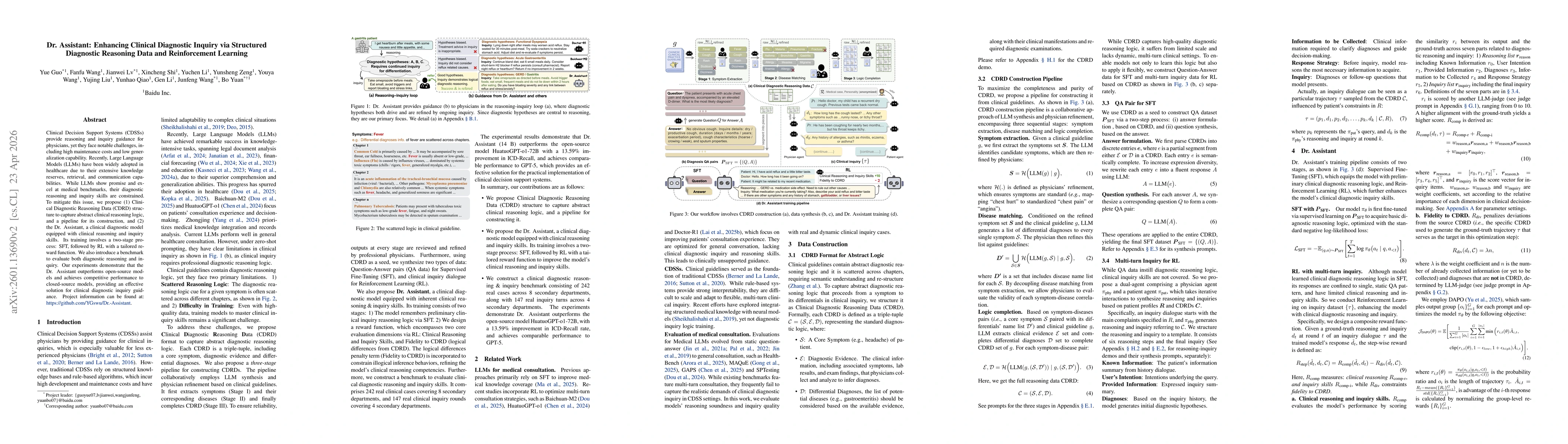 Thumbnail for Dr. Assistant: Enhancing Clinical Diagnostic Inquiry via Structured Diagnostic Reasoning Data and Reinforcement Learning