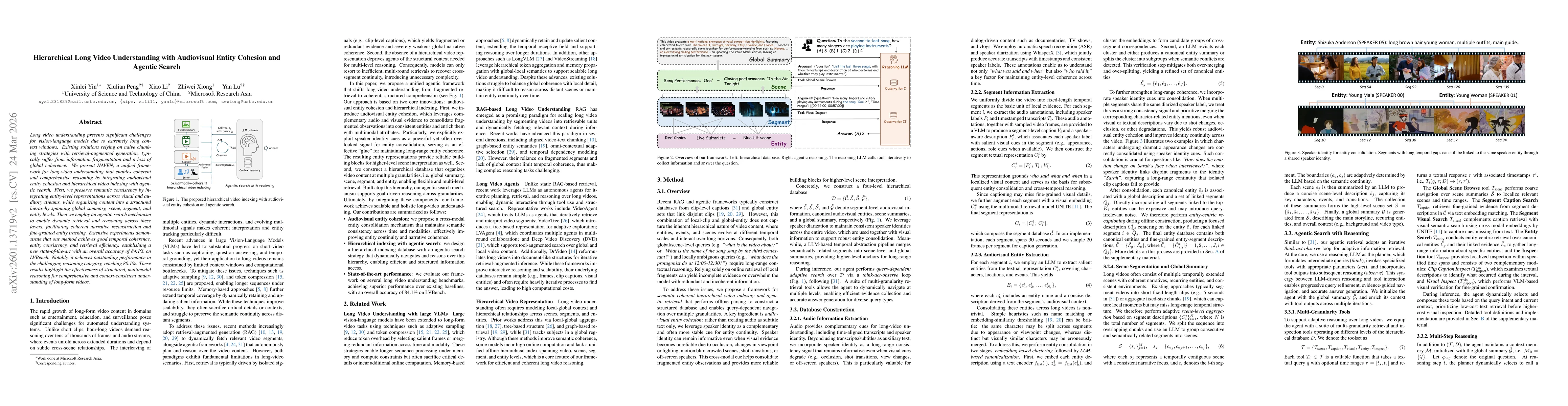 Thumbnail for Hierarchical Long Video Understanding with Audiovisual Entity Cohesion and Agentic Search