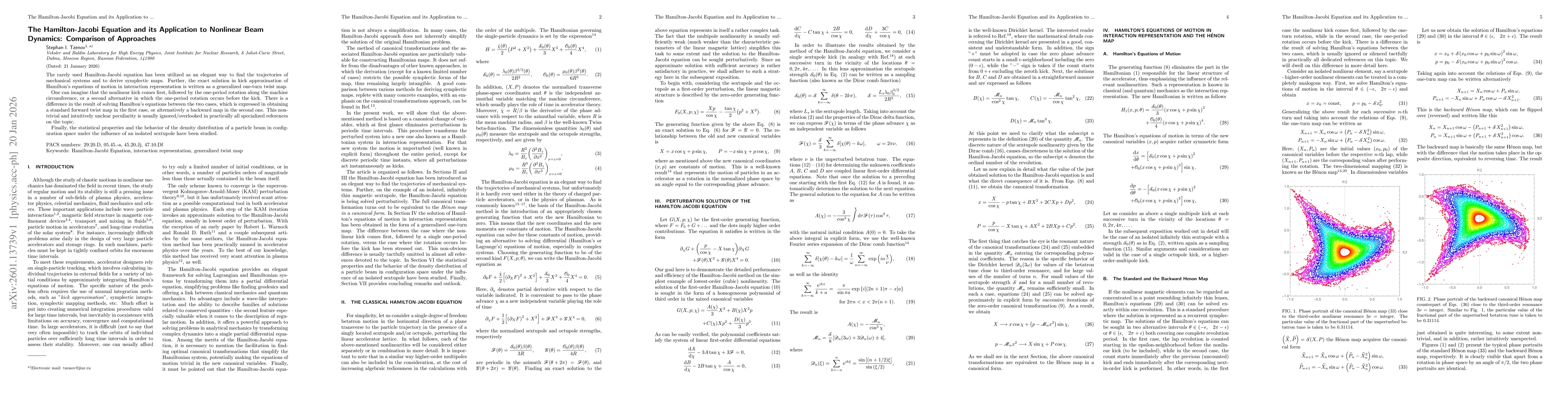 Thumbnail for The Hamilton-Jacobi Equation and its Application to Nonlinear Beam Dynamics: Comparison of Approaches