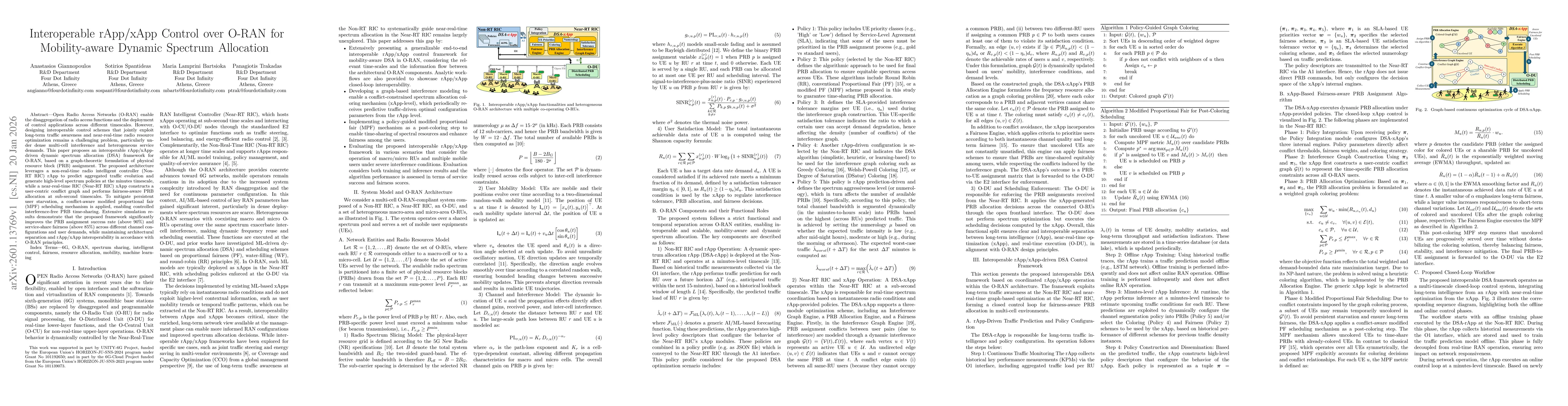 Thumbnail for Interoperable rApp/xApp Control over O-RAN for Mobility-aware Dynamic Spectrum Allocation
