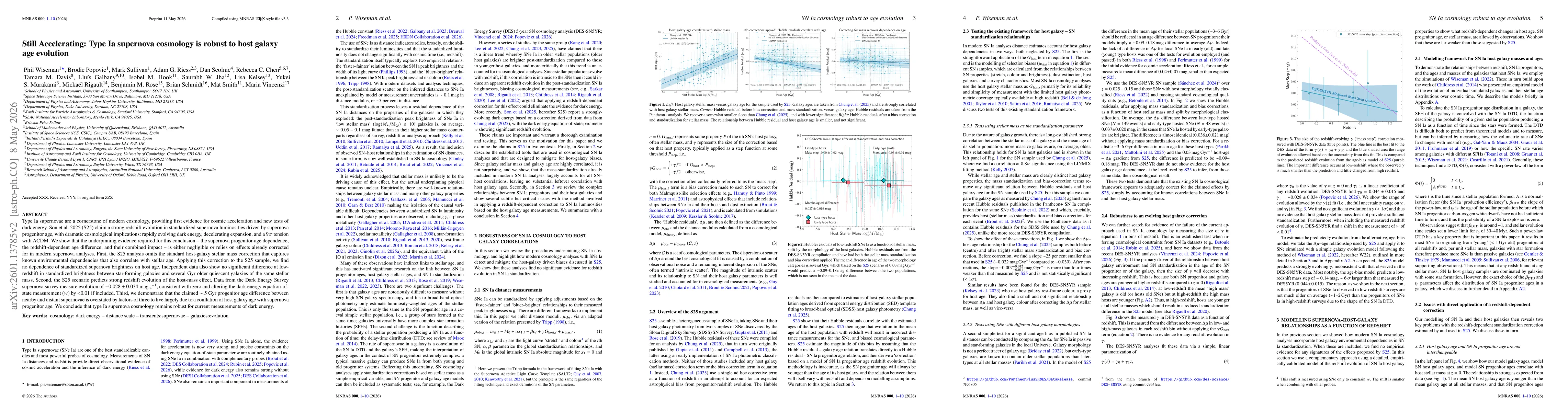 Thumbnail for Still Accelerating: Type Ia supernova cosmology is robust to host galaxy age evolution