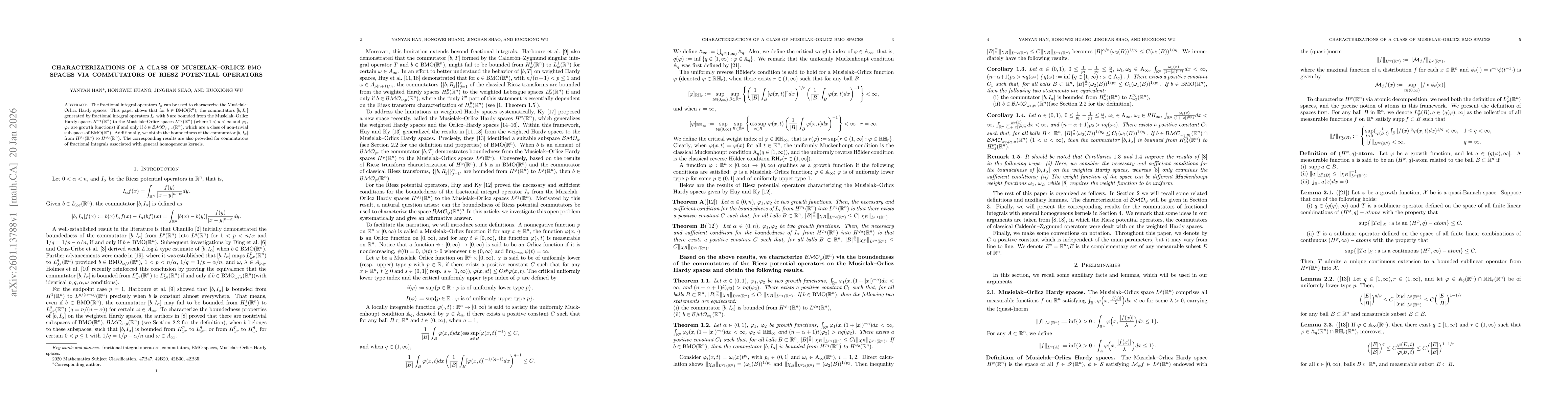 Thumbnail for Characterizations of a class of Musielak--Orlicz BMO spaces via commutators of Riesz potential operators