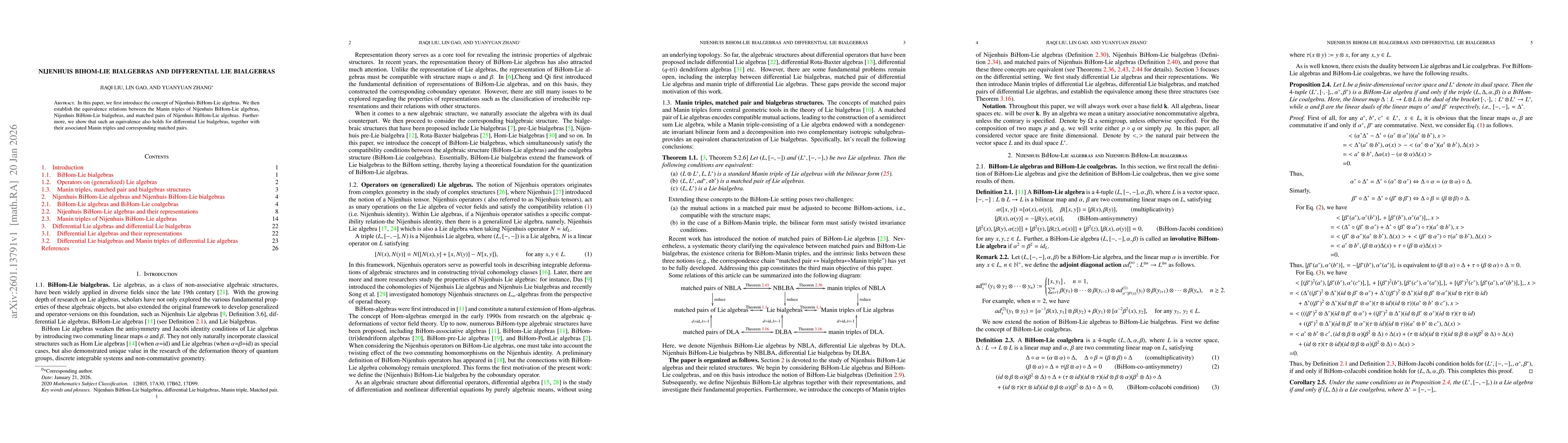 Thumbnail for Nijenhuis BiHom-Lie bialgebras and differential Lie bialgebras