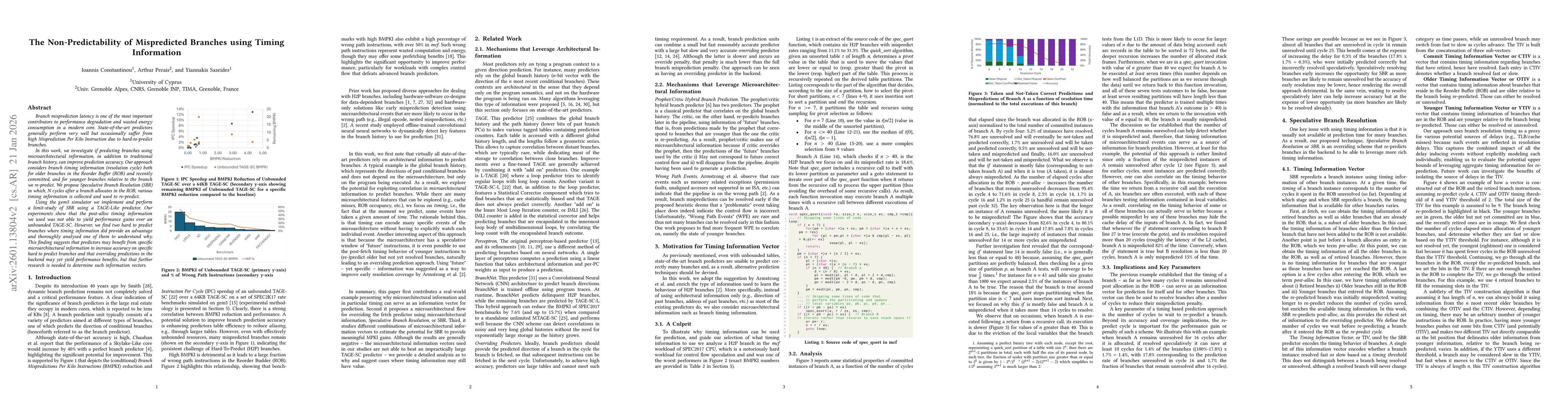 Thumbnail for The Non-Predictability of Mispredicted Branches using Timing Information