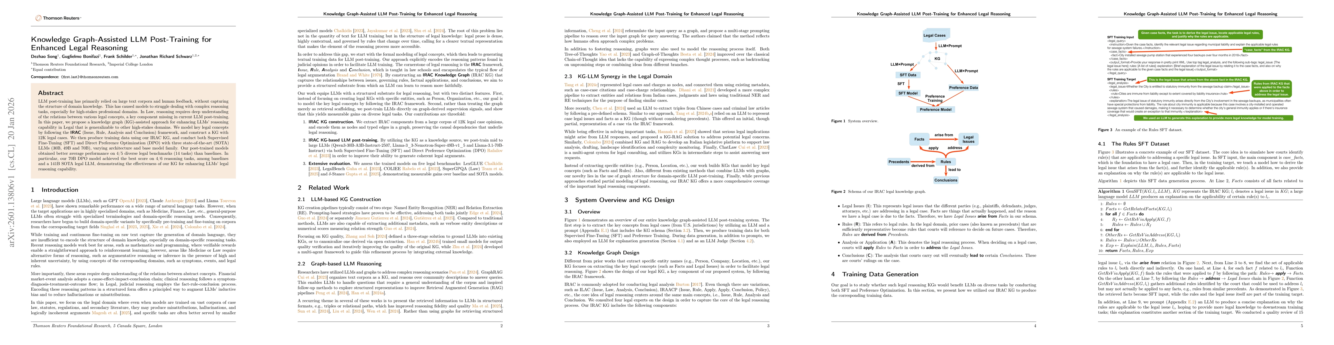Thumbnail for Knowledge Graph-Assisted LLM Post-Training for Enhanced Legal Reasoning