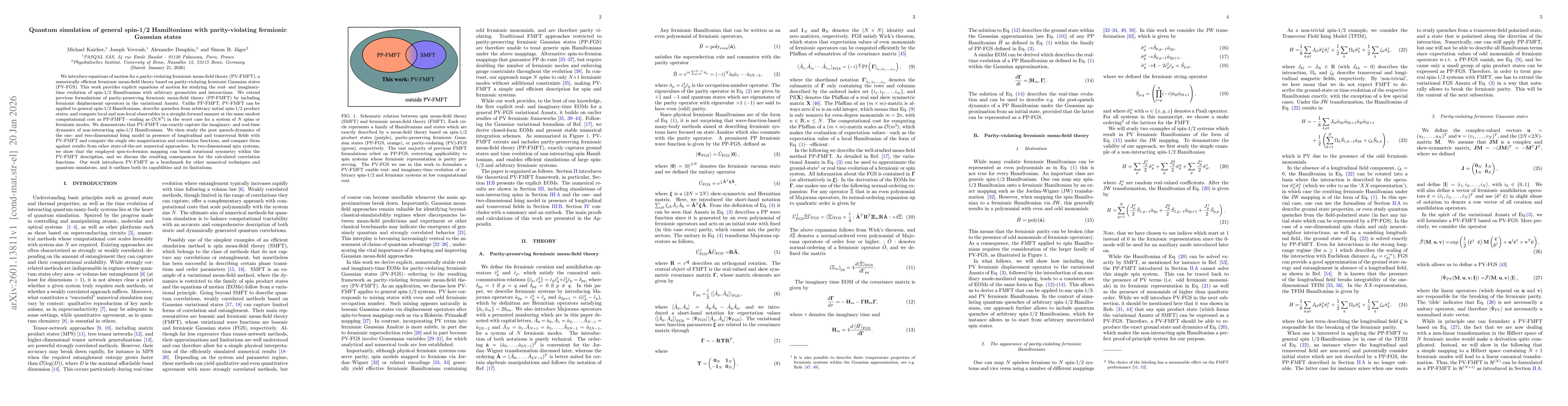 Thumbnail for Quantum simulation of general spin-1/2 Hamiltonians with parity-violating fermionic Gaussian states