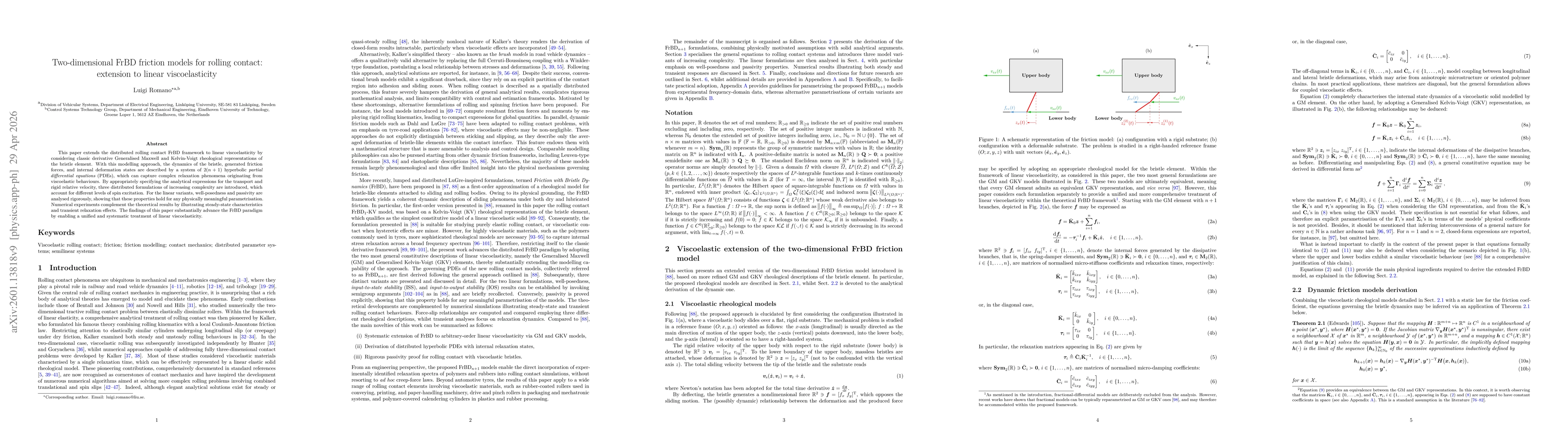 Thumbnail for Two-dimensional FrBD friction models for rolling contact: extension to linear viscoelasticity
