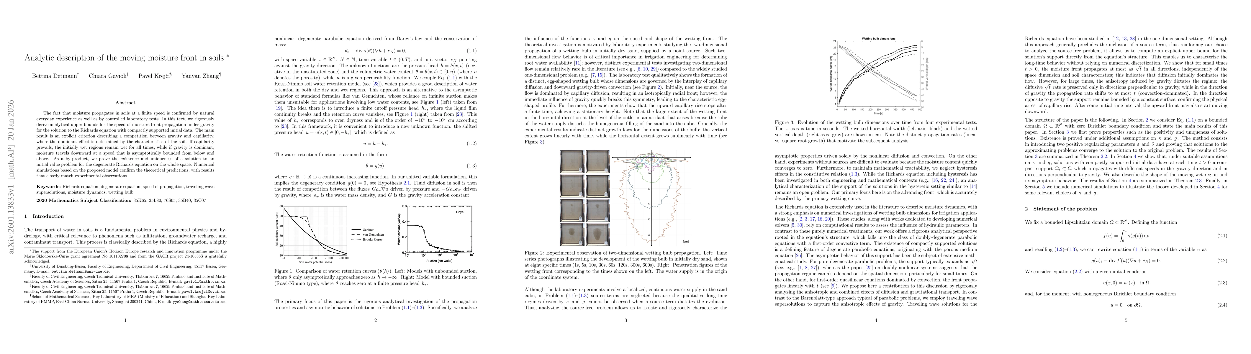 Thumbnail for Analytic description of the moving moisture front in soils