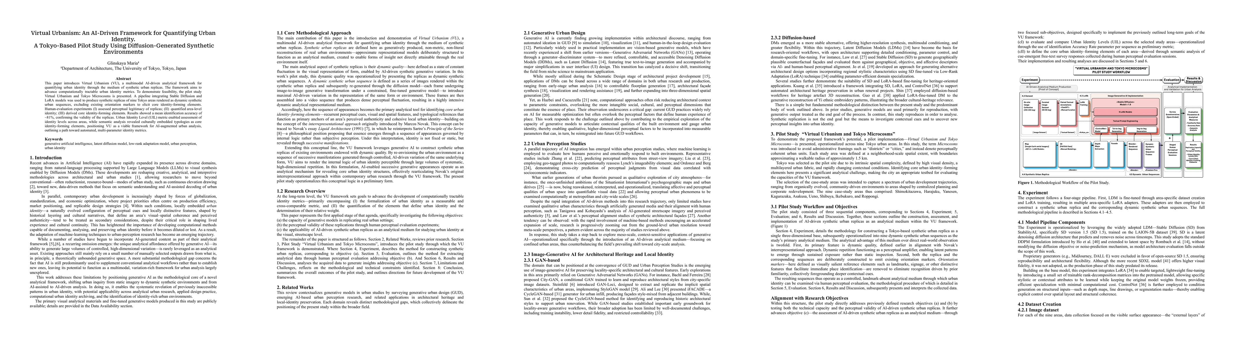 Thumbnail for Virtual Urbanism: An AI-Driven Framework for Quantifying Urban Identity. A Tokyo-Based Pilot Study Using Diffusion-Generated Synthetic Environments
