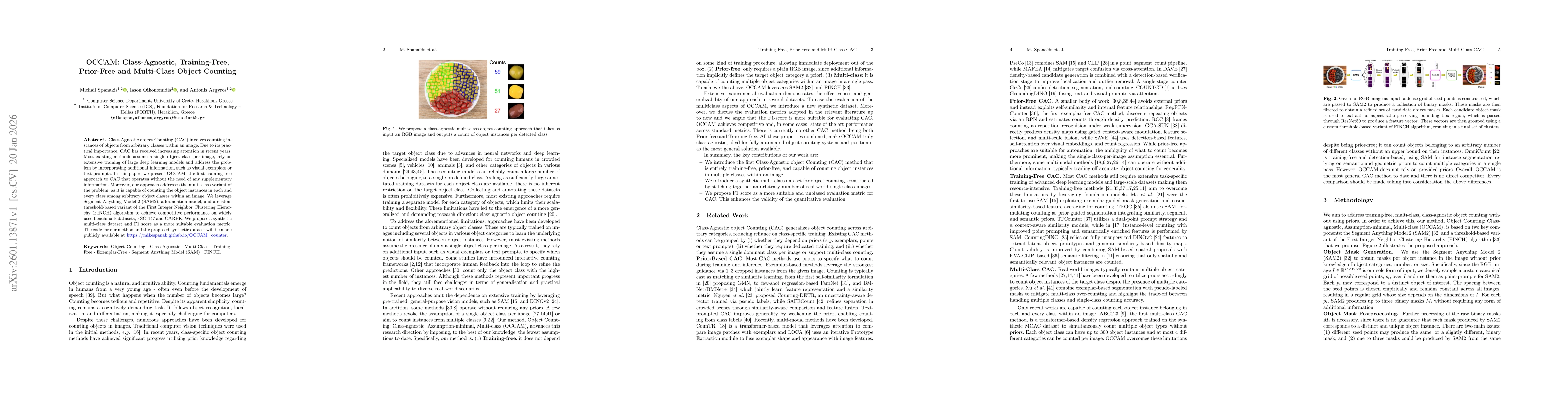 Thumbnail for OCCAM: Class-Agnostic, Training-Free, Prior-Free and Multi-Class Object Counting