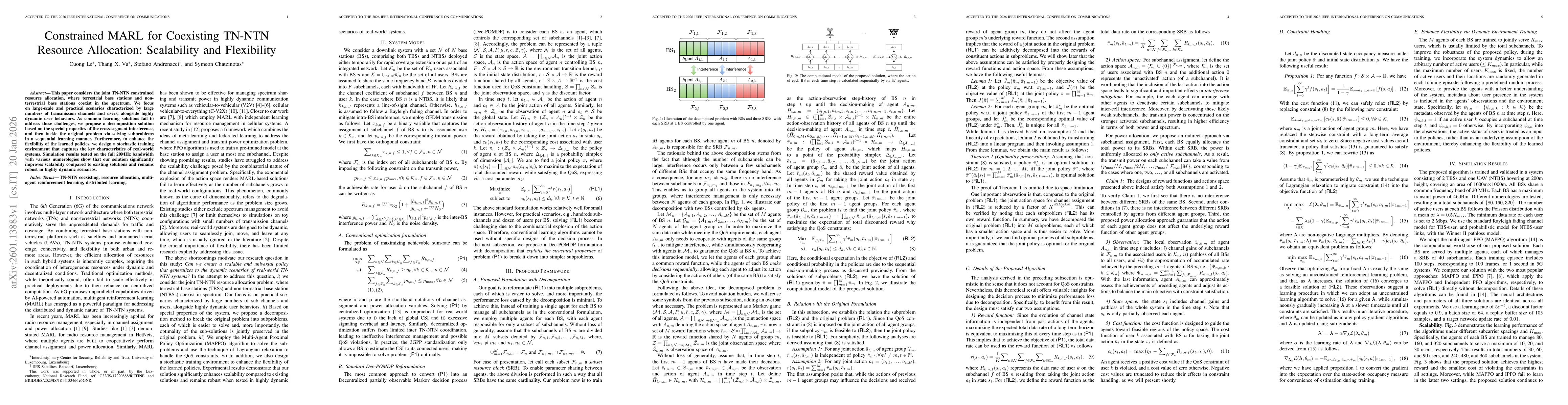 Thumbnail for Constrained MARL for Coexisting TN-NTN Resource Allocation: Scalability and Flexibility