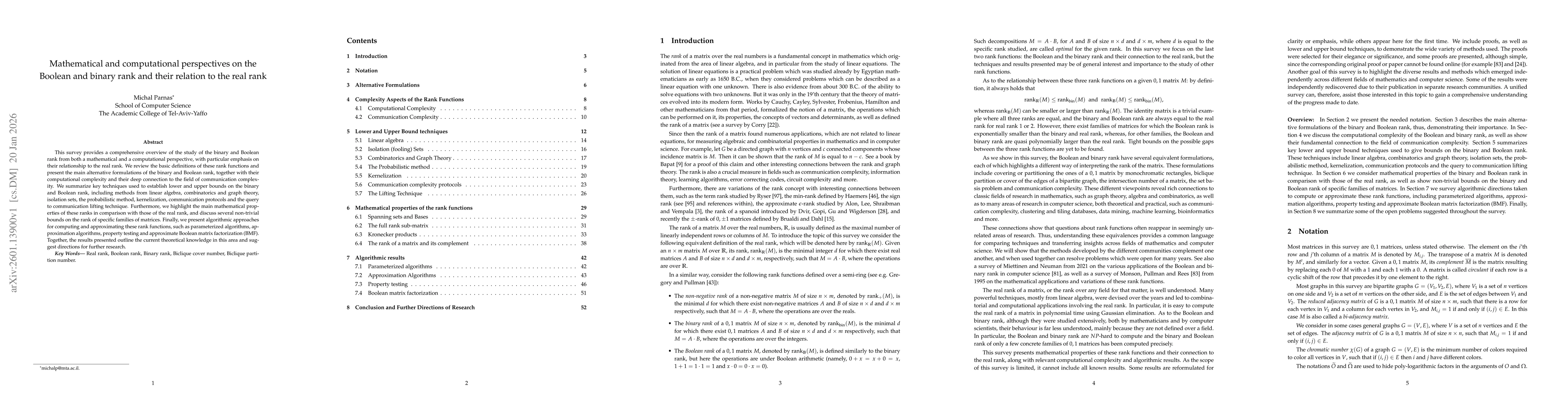 Thumbnail for Mathematical and computational perspectives on the Boolean and binary rank and their relation to the real rank