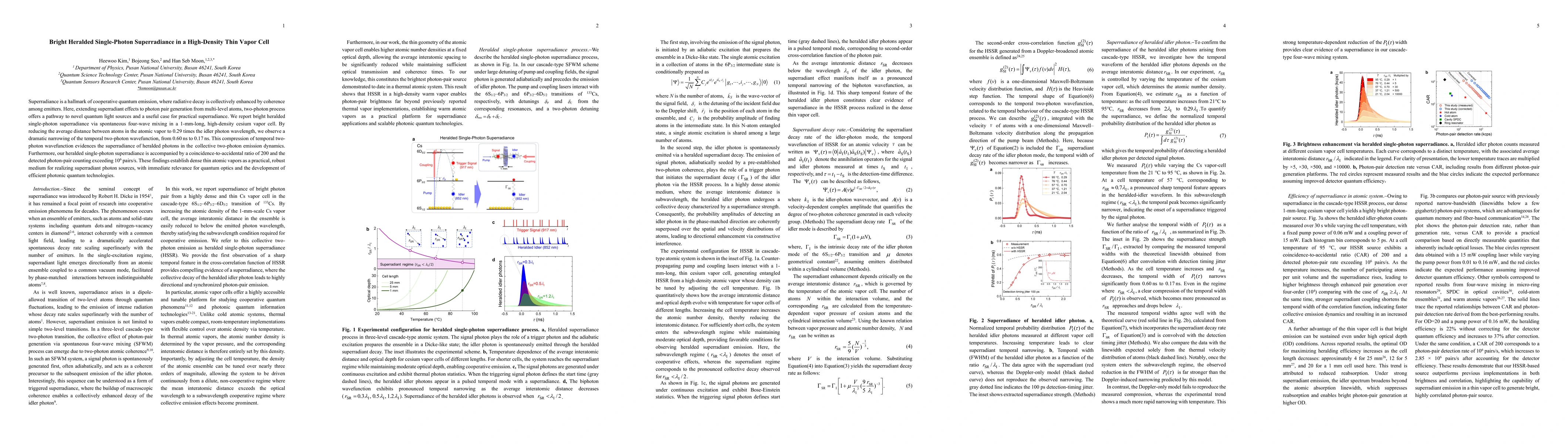 Thumbnail for Bright Heralded Single-Photon Superradiance in a High-Density Thin Vapor Cell