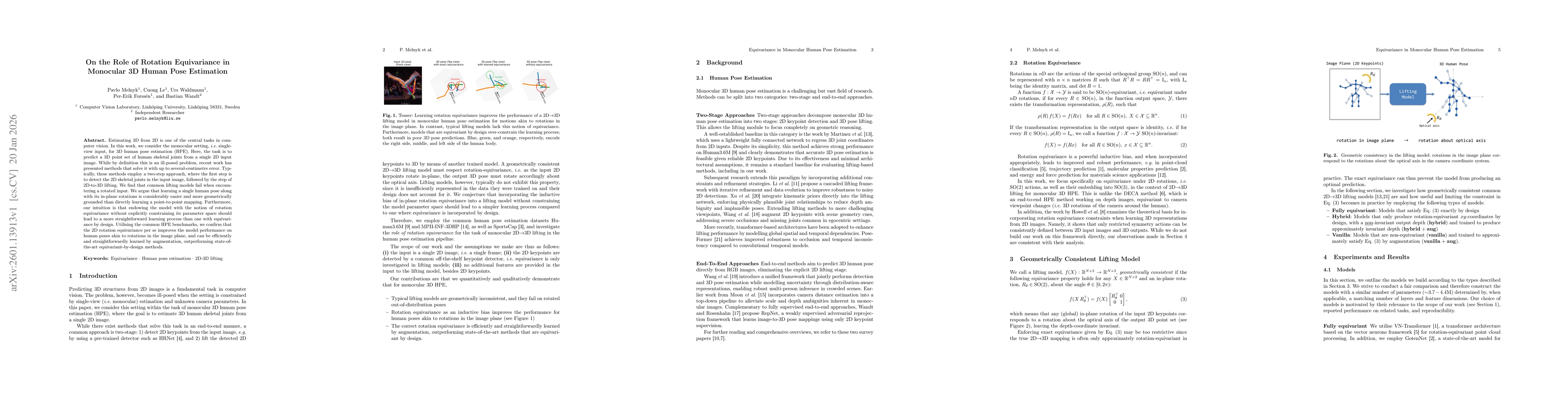 Thumbnail for On the Role of Rotation Equivariance in Monocular 3D Human Pose Estimation