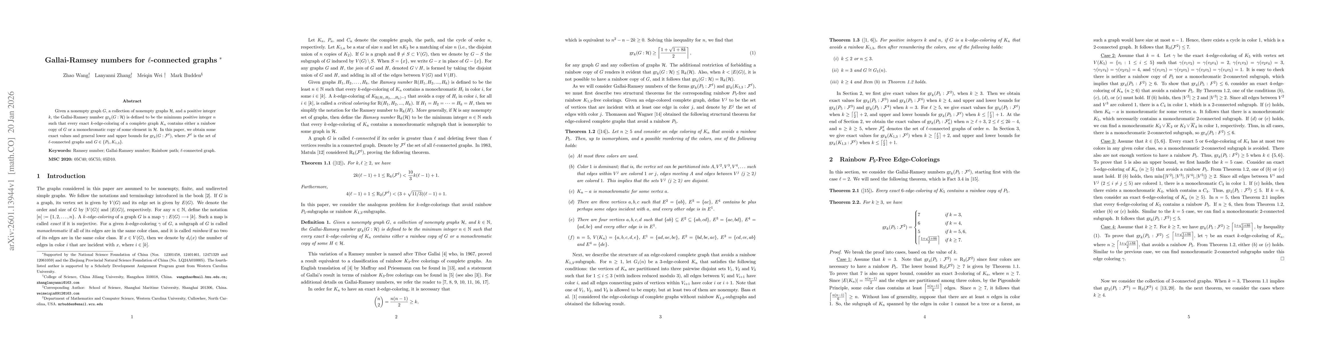 Thumbnail for Gallai-Ramsey Numbers for $\ell$-Connected Graphs
