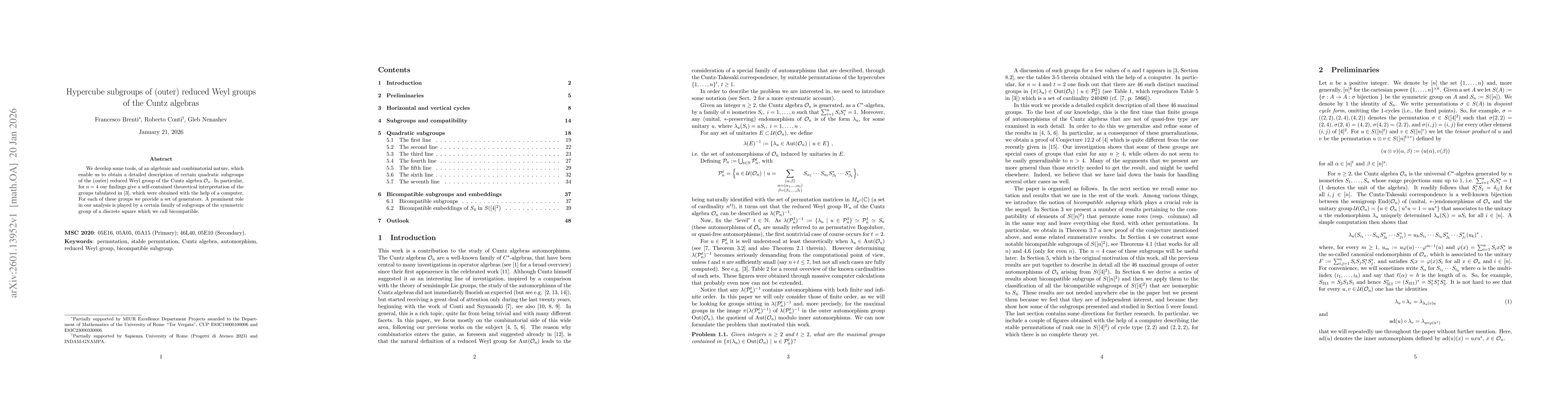 Thumbnail for Hypercube subgroups of (outer) reduced Weyl groups of the Cuntz algebras