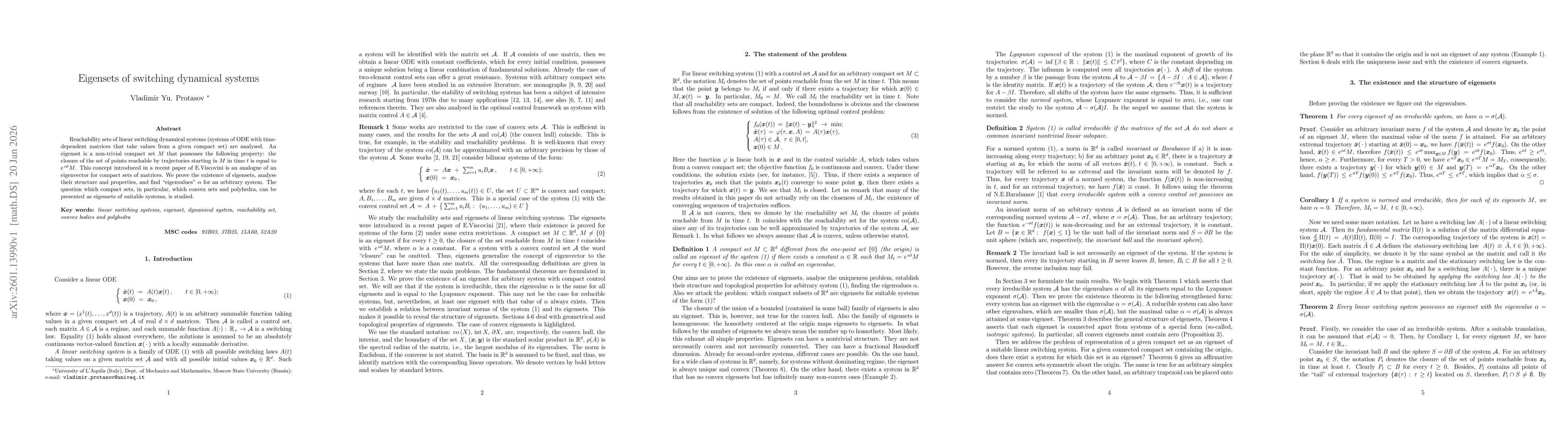 Thumbnail for Eigensets of switching dynamical systems