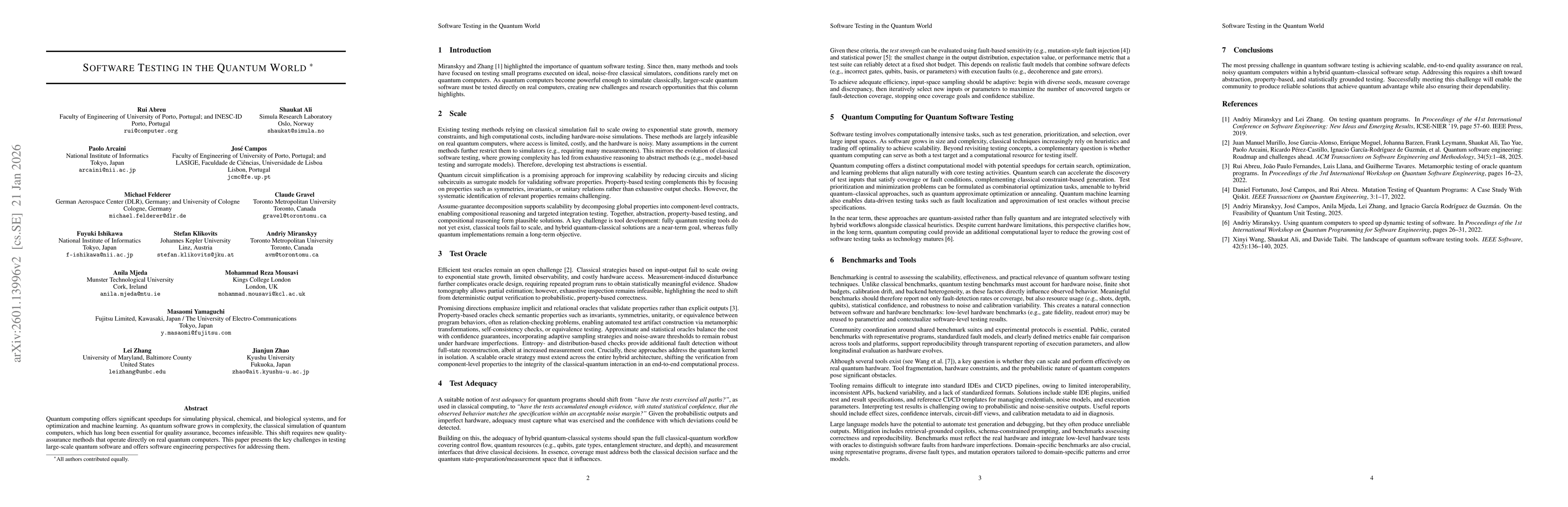 Thumbnail for Software Testing in the Quantum World