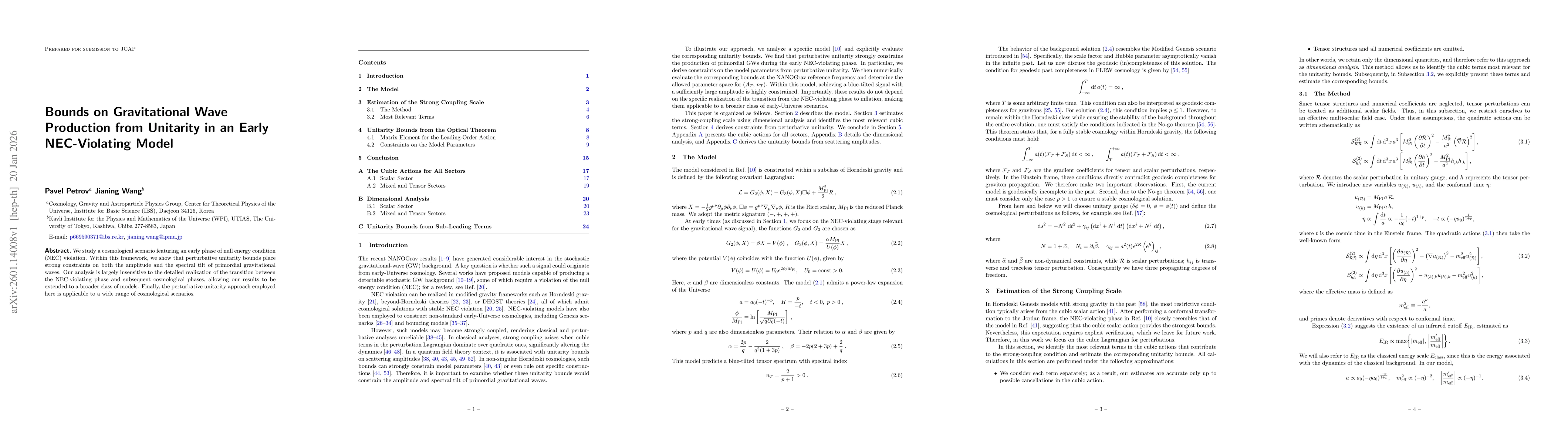 Thumbnail for Bounds on Gravitational Wave Production from Unitarity in an Early NEC-Violating Model