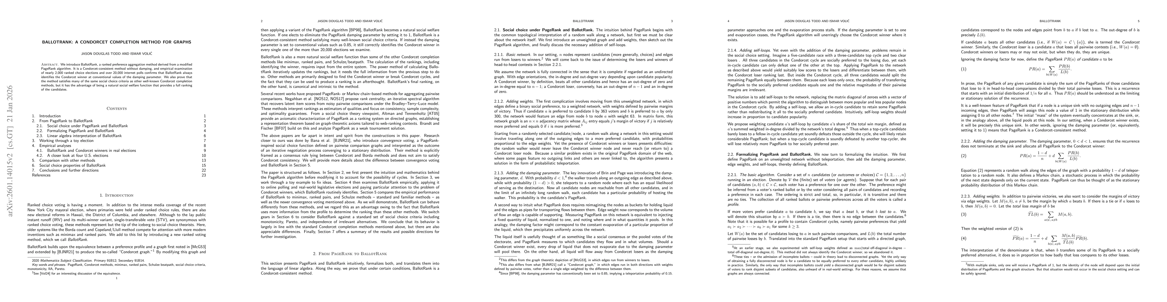 Thumbnail for BallotRank: A Condorcet Completion Method for Graphs