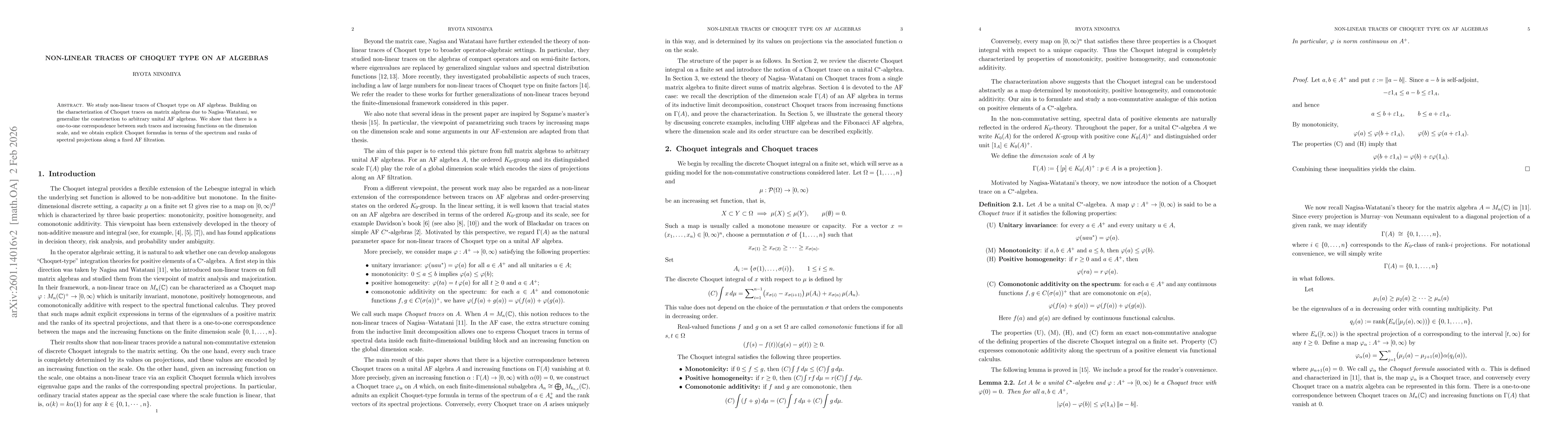 Thumbnail for Non-linear traces of Choquet type on AF algebras