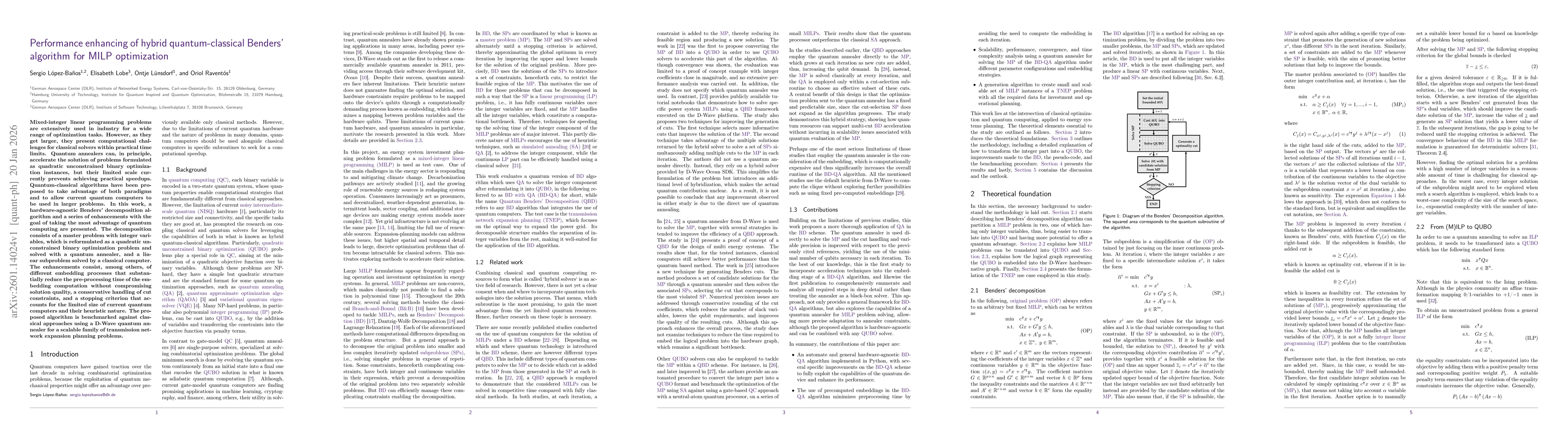 Thumbnail for Performance enhancing of hybrid quantum-classical Benders approach for MILP optimization