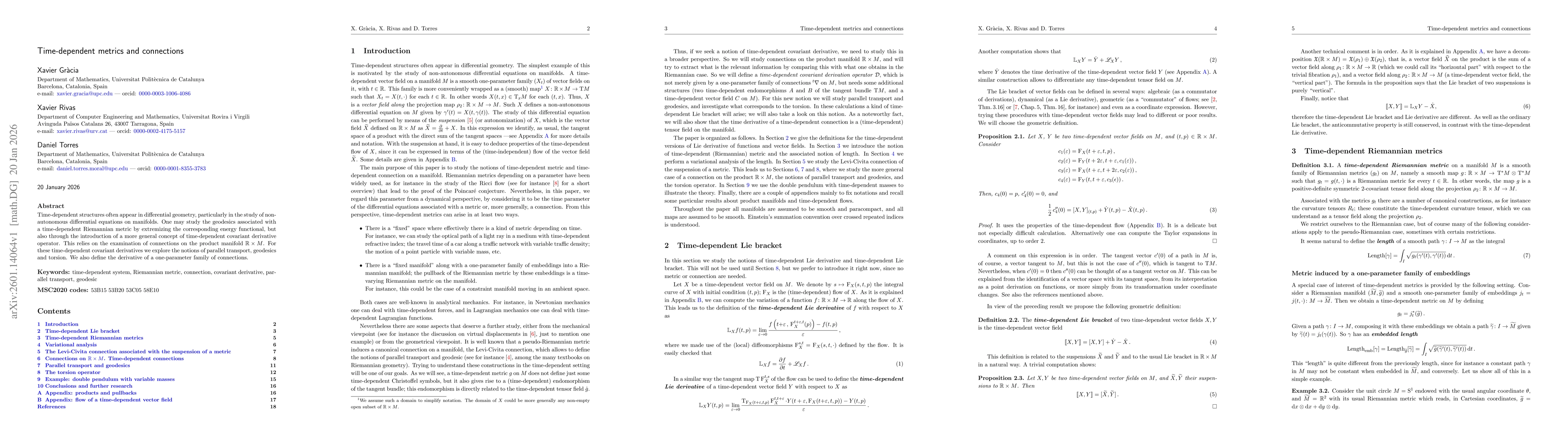 Thumbnail for Time-dependent metrics and connections