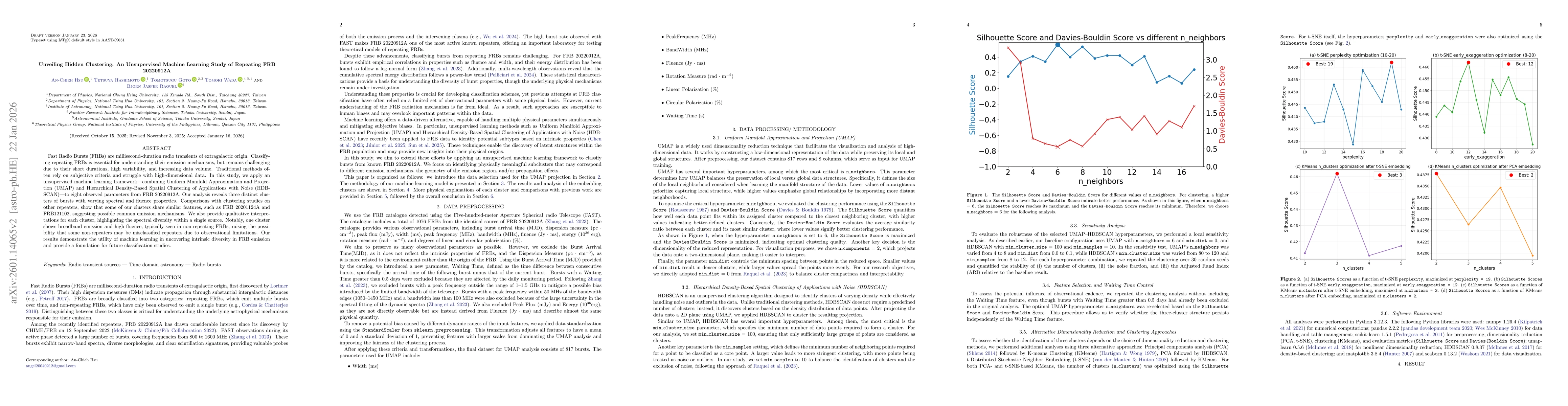 Thumbnail for Unveiling Hidden Clustering: An Unsupervised Machine Learning Study of Repeating FRB 20220912A