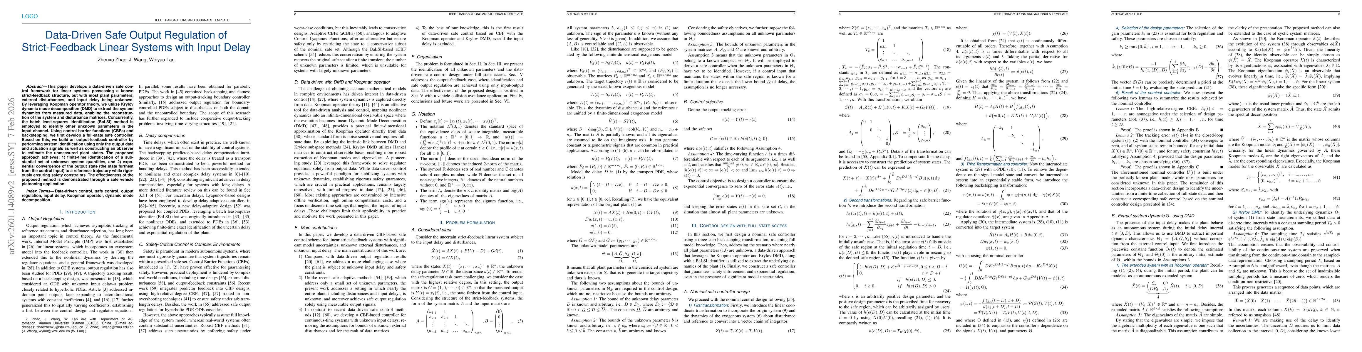 Thumbnail for Data-Driven Safe Output Regulation of Strict-Feedback Linear Systems with Input Delay
