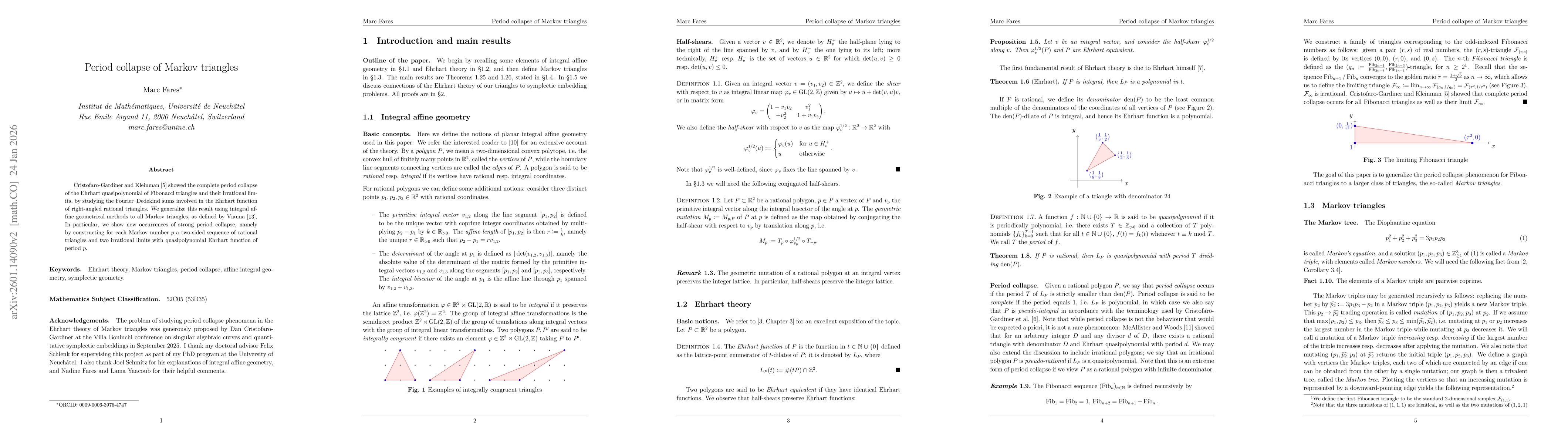 Thumbnail for Period collapse of Markov triangles
