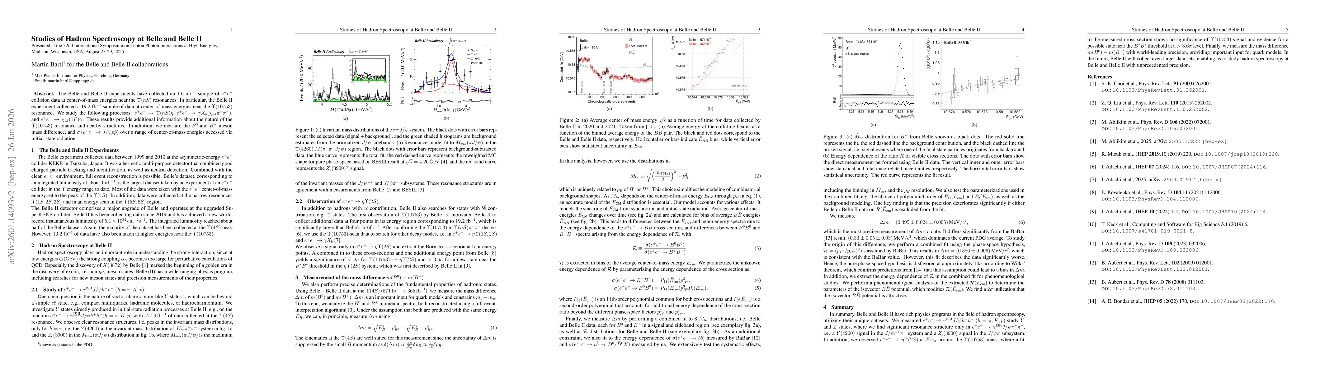 Thumbnail for Studies of Hadron Spectroscopy at Belle and Belle II