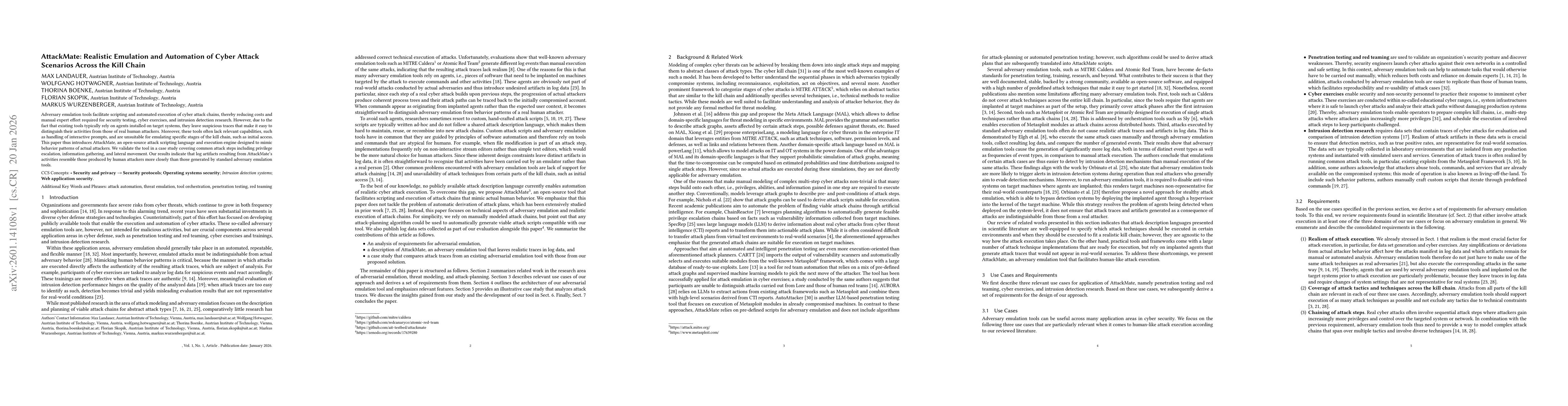 Thumbnail for AttackMate: Realistic Emulation and Automation of Cyber Attack Scenarios Across the Kill Chain