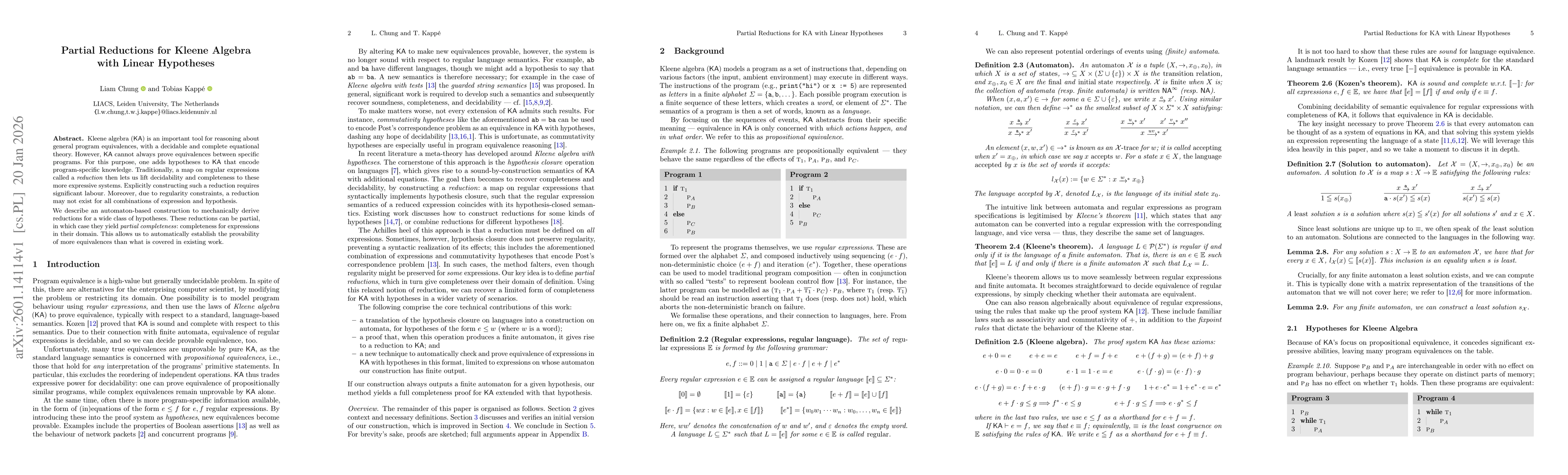 Thumbnail for Partial Reductions for Kleene Algebra with Linear Hypotheses