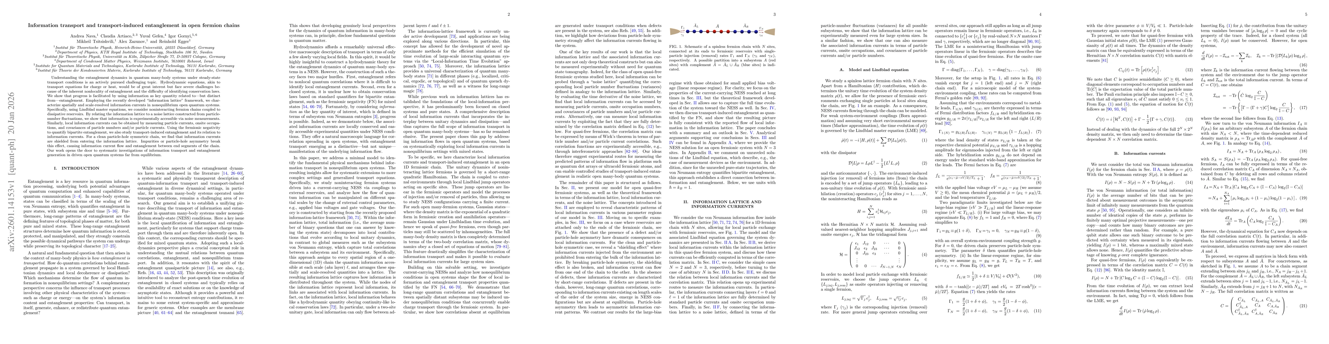 Thumbnail for Information transport and transport-induced entanglement in open fermion chains