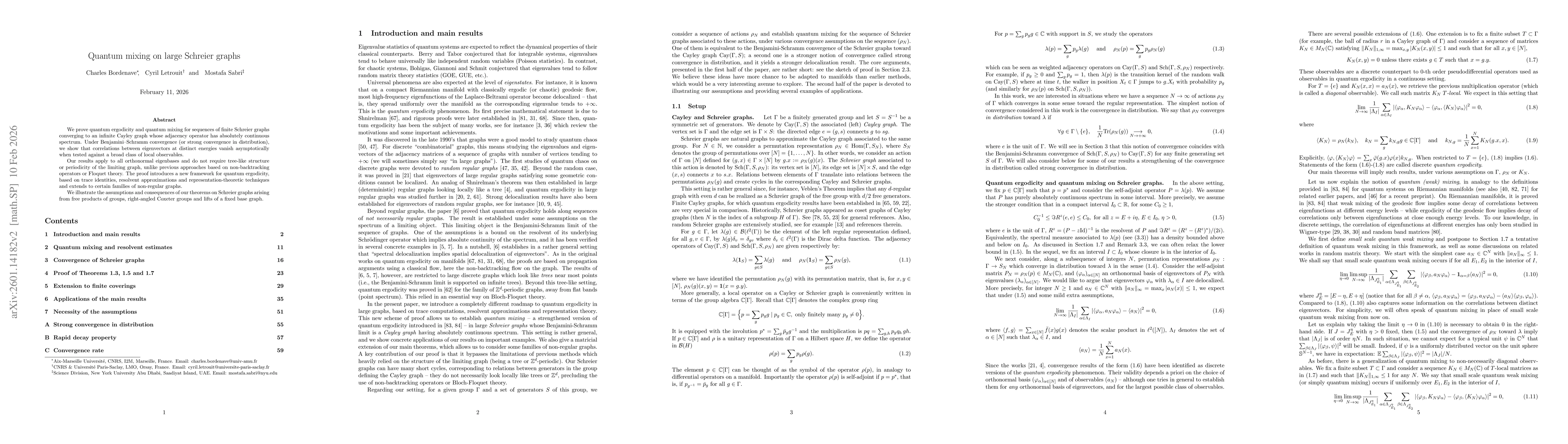 Thumbnail for Quantum mixing on large Schreier graphs