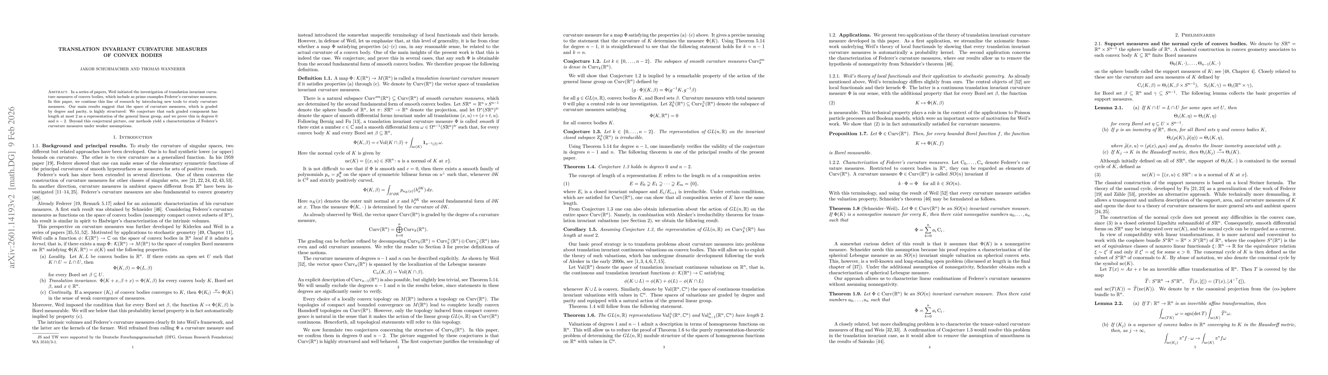 Thumbnail for Translation invariant curvature measures of convex bodies