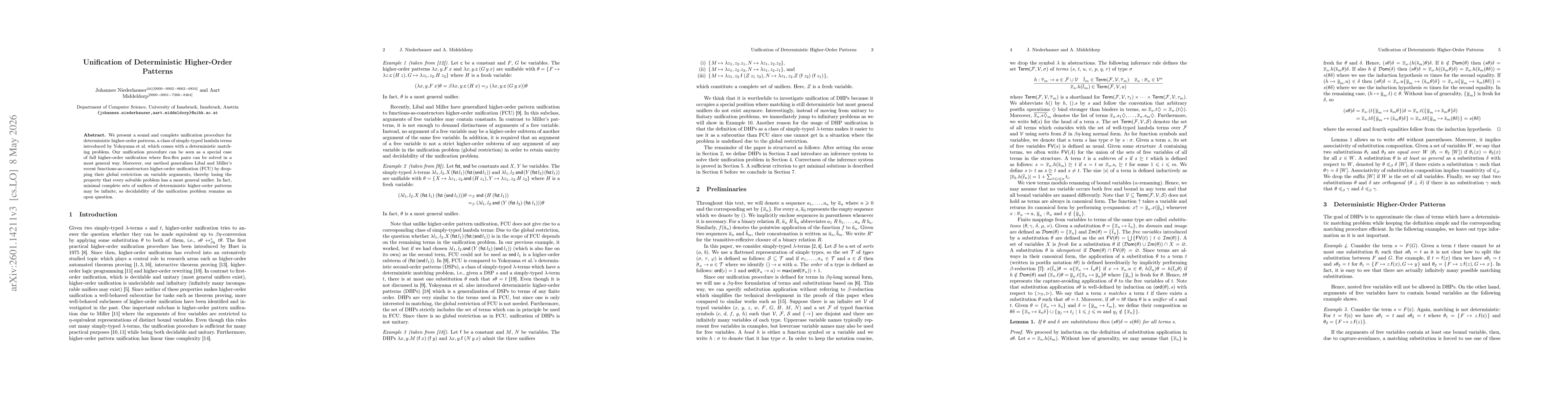 Thumbnail for Unification of Deterministic Higher-Order Patterns