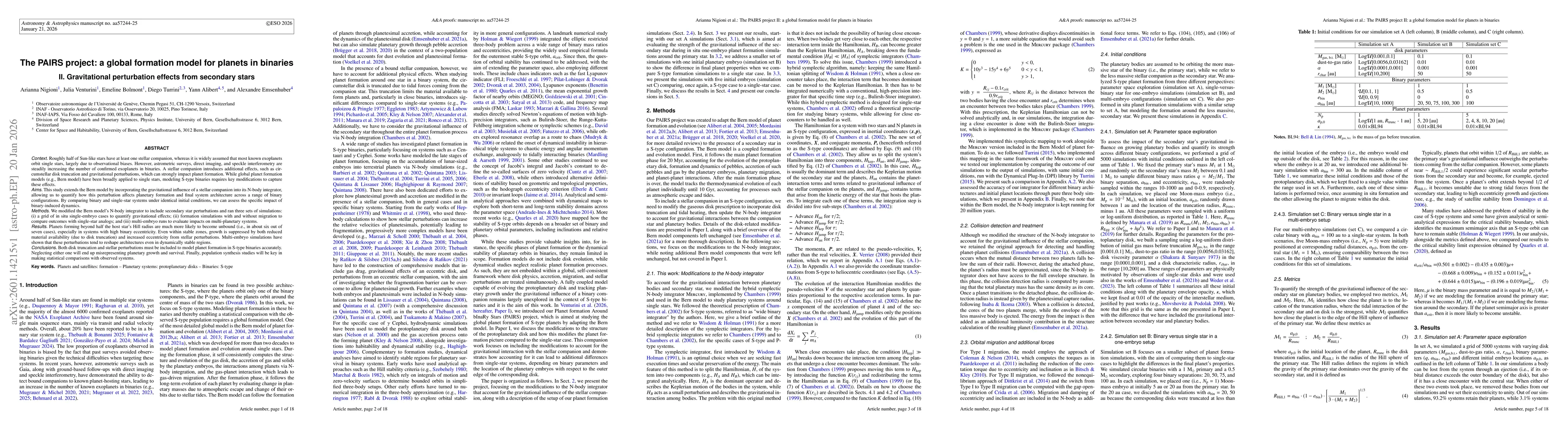 Thumbnail for The PAIRS project: a global formation model for planets in binaries. II. Gravitational perturbation effects from secondary stars